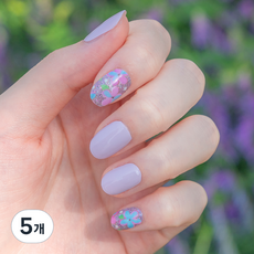 컬러랩 쇼커 리얼 젤 네일 스티커, 바이올렛 플라워 CSA311, 5개