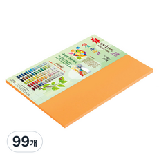 종이문화 뉴씨플레인 양면색상지 8절 120g No 44 오렌지색, 99개