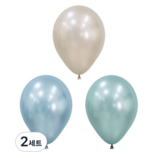 셈퍼텍스 30cm 실크 풍선 3종 x 10p 세트, 크림펄, 아크틱블루, 쿨민트, 2세트