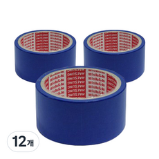 혜성테이프 칼라 마스킹테이프 종이테이프 파랑 48mm x 15m, 12개