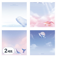 pinkfoot 2000鯨魚便條紙, 2套, 混色