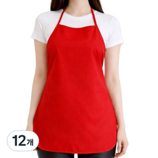 업소용 손님용 앞치마, RED, 12개