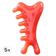 Signpost 指壓刮痧板 波浪F型 小號 5.2 x 8.2 cm, 5個, 紅橙色