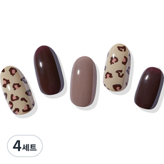 힙칙 네일드 잇 세미 큐어 젤 네일 스트립 세트, 레오파드, 4세트