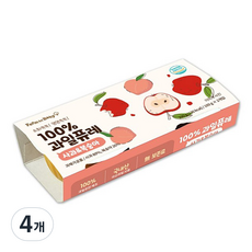 100% 과일퓨레 사과 앤 복숭아 2p, 혼합맛(사과/복숭아), 8개, 100g