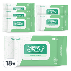 탐사 손걸레 전용 물티슈 캡형, 80개입, 18개