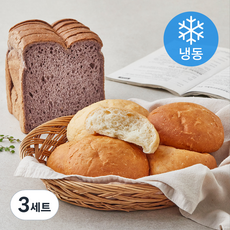 야미요밀 정성가득 채식 백미 모닝빵 + 찰흑미 식빵 세트 (냉동), 665g, 1개입, 3세트
