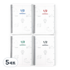 Withna 雙欄 PP 數學筆記本 4入組, 隨機出貨, 5套