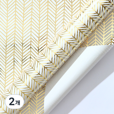 미소로운 포장지 43 x 300 cm, 골드 사선무늬, 2개