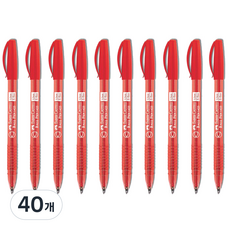 파버카스텔 크리스탈 유성 볼펜 0.5mm 1423, 레드, 40개