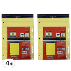 옥스포드 3공 리갈패드 A4, 노랑, 70매, 4개