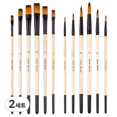 O-ON 多用途壓克力水彩油畫美術畫筆組, 2套, 12種