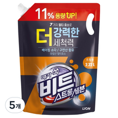비트 스트롱 세븐 드럼용 액상세제 리필, 2.22L, 5개