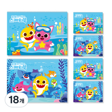 몽땅 핑크퐁 스케치북 6권, 8절, 30매, 18개