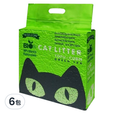 WELLON 威龍 BIO 細顆粒2.0 豆腐貓砂, 綠茶, 2.5kg, 6包