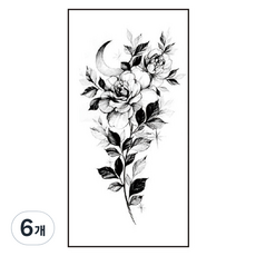 gelluna 花朵身體重點裝飾自助紋身刺青貼紙, 6個, T-48