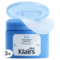 클레어스 EGF 블루 진정 토너 패드 150ml, 60매입, 3개