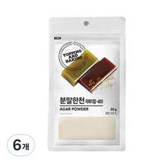 큐원 홈베이킹 분말한천, 6개, 30g