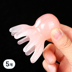 Cblanc 高級頭皮刮痧按摩器 68 x 54 x 3 mm, 5個, L 深粉紅色