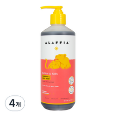 [쿠팡수입] 알라피아 키즈 샴푸 바디워시 코코넛 스트로베리, 473ml, 4개