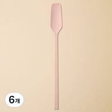 이지실리 스퀘어 실리콘 다용도 티 버터 잼스푼, 핑크, 6개