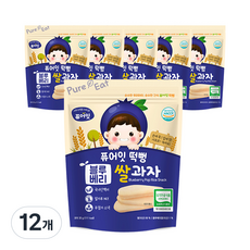 퓨어잇 떡뻥 쌀과자, 쌀 + 블루베리 혼합맛, 30g, 12개