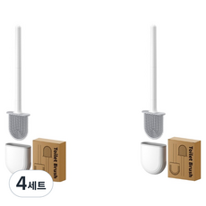 Skywiz 免鑽孔浴室清潔刷組, 白色, 4套
