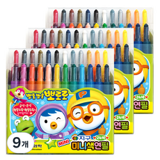 지구화학 뽀로로 미니 색연필, 24색, 9개