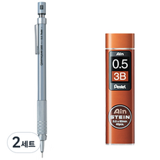 Pentel 飛龍文具 Graph Gear 500 自動鉛筆 PG515 + Ain Stein 自動鉛筆芯 3B, 0.5mm, 2套