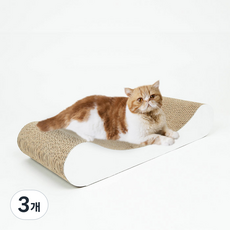딩동펫 고양이 평판형 스크래쳐, 화이트, 3개
