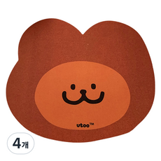 머니풀 귀여운 캐릭터 논슬립 마우스패드, 리틀 라이언, 4개