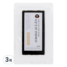 만전김 프리미엄 반절 김밥용김 20p, 25g, 3개