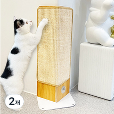 딩동펫 고양이 나비앙 코너형 벽면 스크래쳐, 화이트, 2개