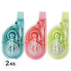 deLi 得力 Longreen 迷你修正帶 5mm x 6m 3入組, 2套, 藍色, 綠色, 粉紅色