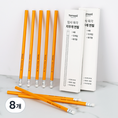 탐사 육각 지우개 연필 HB 12개입, 옐로우, 8개