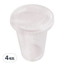 아이엔피 투명 PET 아이스컵+평뚜껑, 20개입, 4세트
