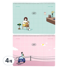 핑크풋 보리 먼슬리 플래너, 랜덤발송, 4개