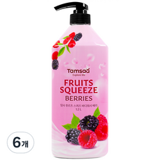 탐사 후르츠 스퀴즈 바디워시 베리, 6개, 1.2L