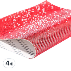 DIY興趣 方塊珠寶串珠 寶石膠帶裝飾貼紙 小, 4個, 05 紅色