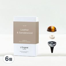 L'Original London 能量晶石車用香氛補充裝, 皮革與檀香木, 6個