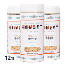 어니스트 고양이 생선반찬 플레이크 동결건조 간식 연어, 12개, 35g