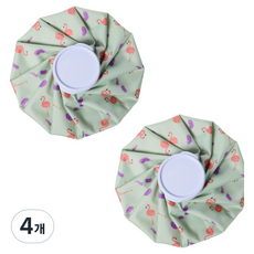 暖暖商店 防水冷熱兩用冰敷袋 綠色紅鶴 小(14.5cm), 4個