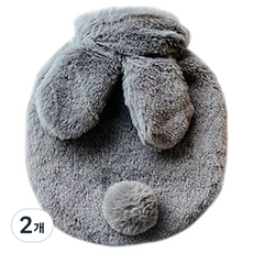 솔르 귀여운 온수팩 온수물주머니 그레이 700ml 원형 17 x 22 x 2 cm, 2개