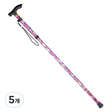 몰투유 어르신 꽃무늬 접이식 보조지팡이, 퍼플, 5개