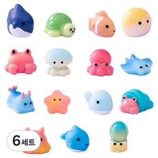 퍼줌 미니 바다생물 피규어 15종 세트, 6세트