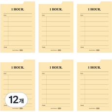 플레픽 스티키 점착식 인덱스 메모지 03 1HOUR, (03 1-hour), 12개