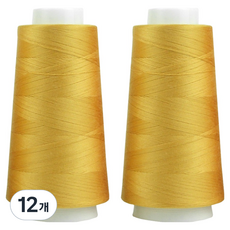 유니크 프리미엄 OWL 코아사 45수 2합 실, 12 머스타드, 12개