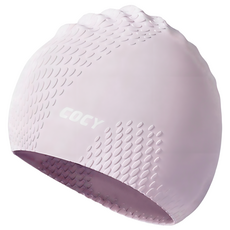 WARRIOR 回力 加大水滴泳帽/不勒頭防水硅膠游泳帽, 紫色, 1個