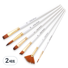 에덴스톨 전문가용 수채화 붓 화이트 세트, 2세트, 6종