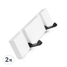 프랑온드 벽걸이 모자 가방걸이 도어행거 푸크 벽옷걸이 현관 다용도 마스크 차키 열쇠 걸이 걸이대 2구, 화이트, 2개